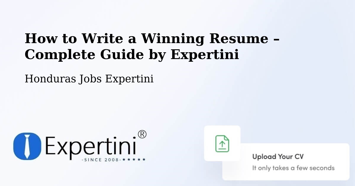 Resume Writing Guide for Job Seekers – Honduras - Honduras Jobs Expertini